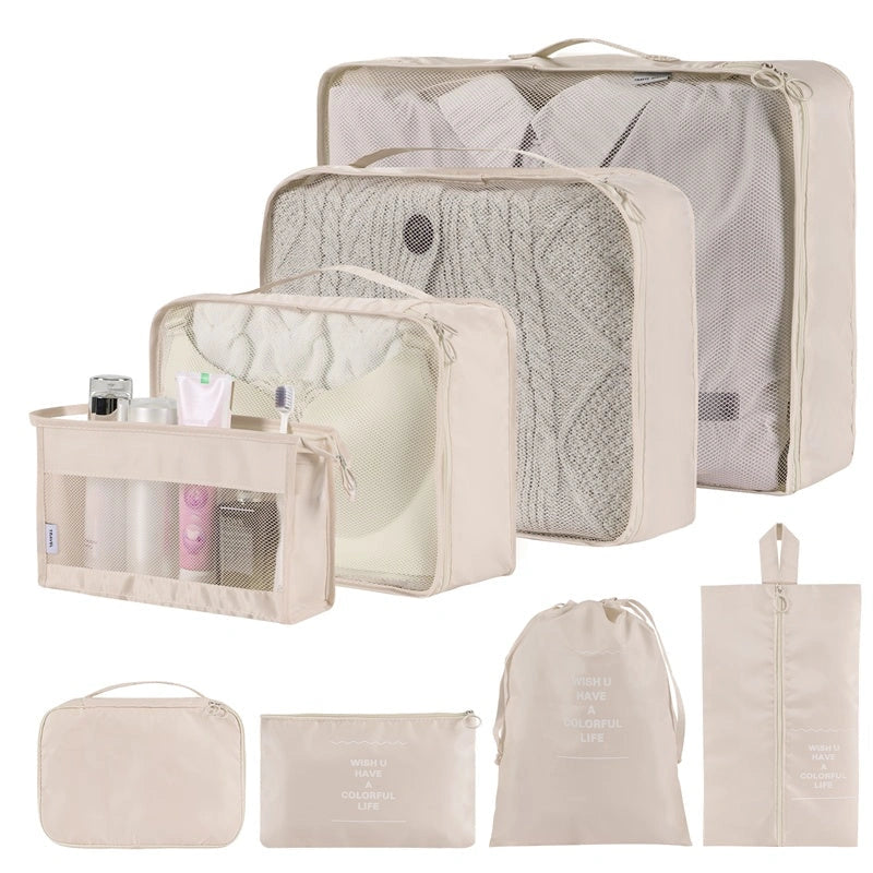 Simple Solid Colour Storage Bags Set for Home Organisation