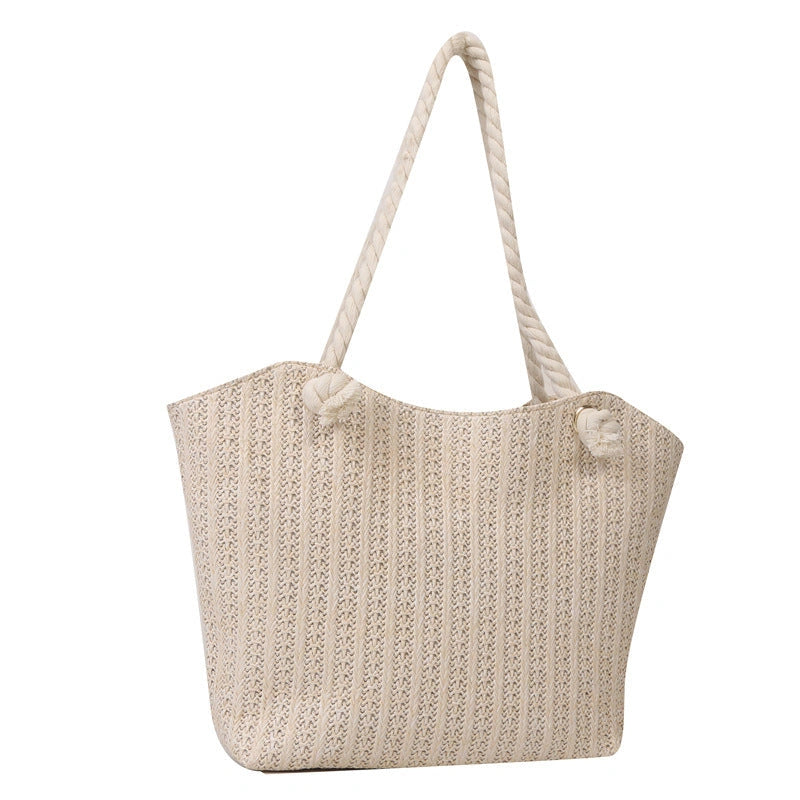 Stylish Women's Straw Shoulder Tote Bag with Large Capacity
