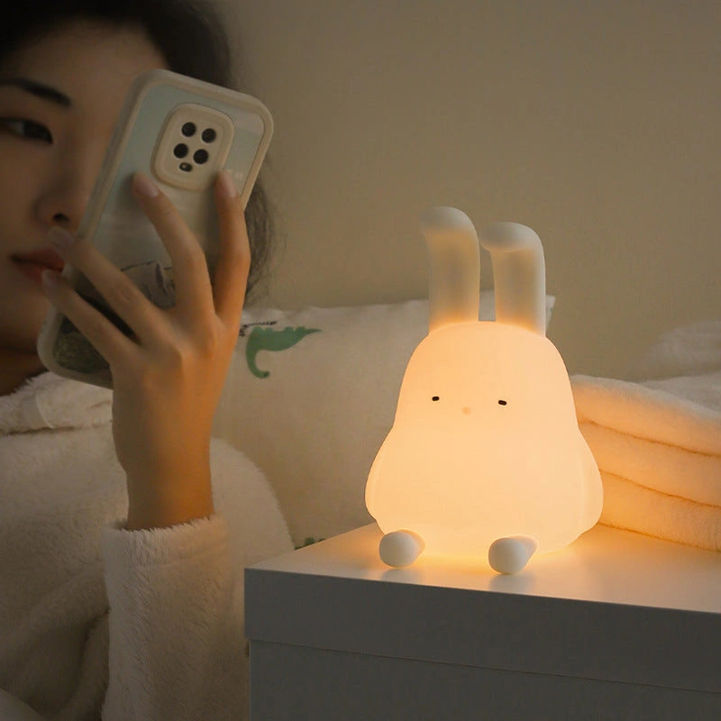 Dimmable Rabbit Mood Light with USB Charging for Children's Rooms