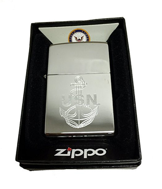 An American Classic Vintage Zippo Design - Engraved Navy Matte