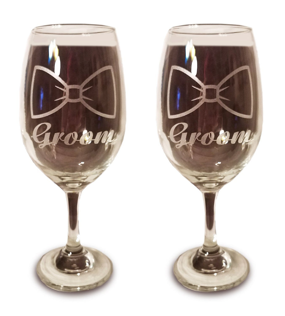 Laser Engraved Lgbtq Groom And Groom Glasses 20 Oz Wine Glasses