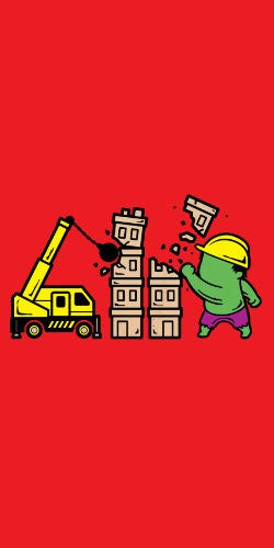  Part-Time JOB Construction Funny Parody Super Hero 