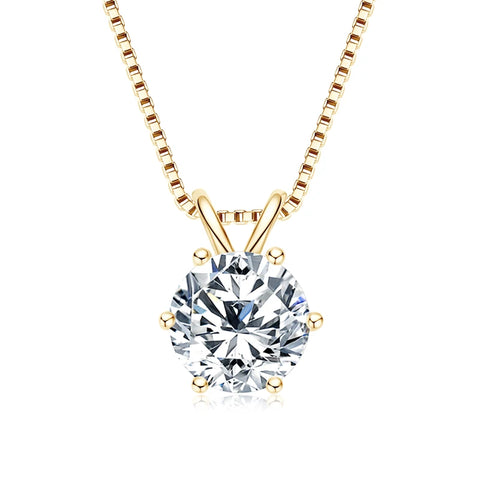 Moissanite Pendant Necklaces Real 925 Silver Sterling