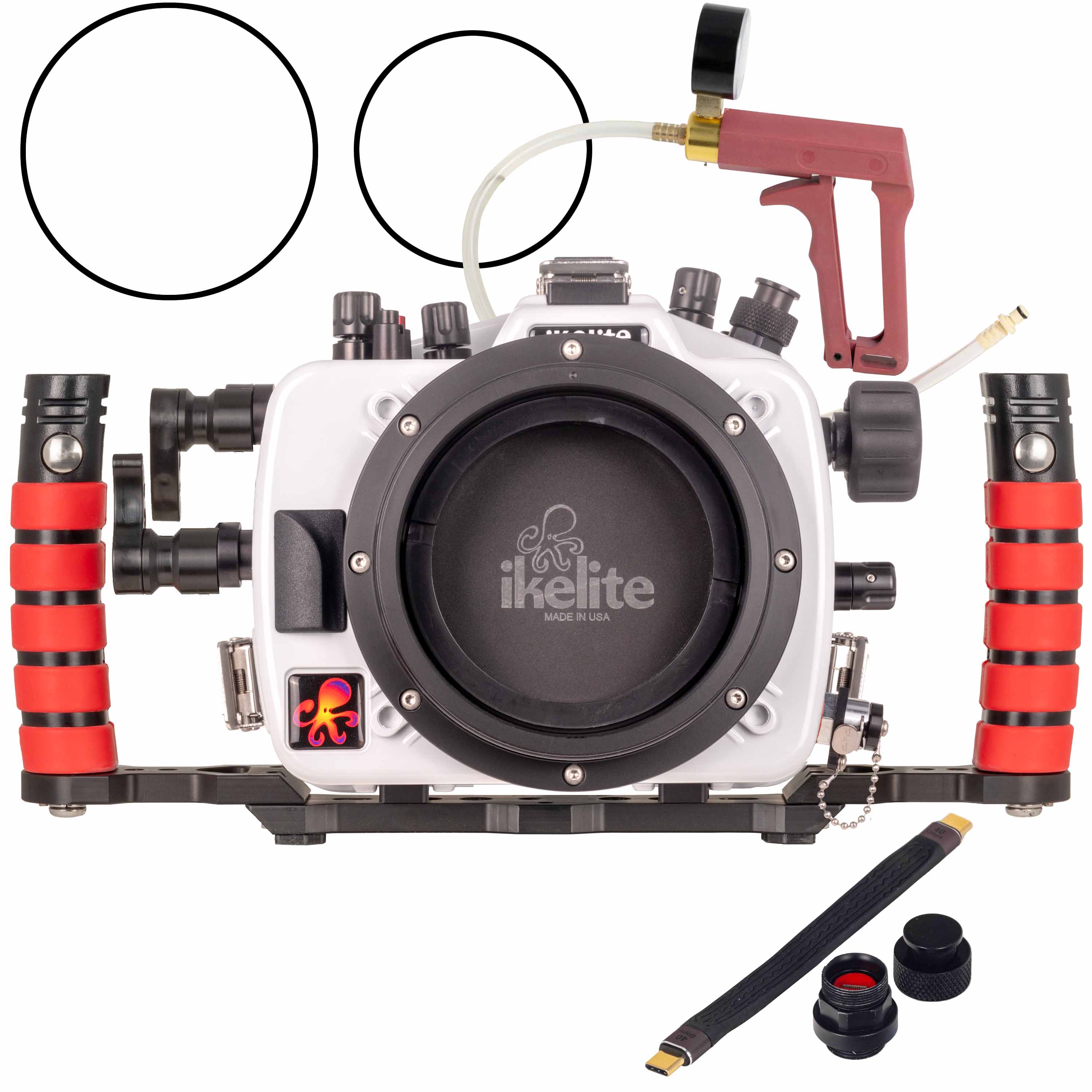 200DL Underwater Housing for Canon EOS R6, R6 II Deluxe Version with Handles, Vacuum Pump, & USB-C Charging Bulkhead