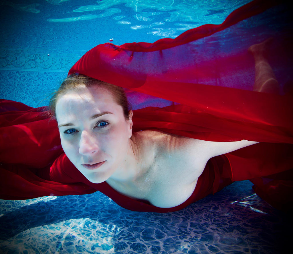 Pool Photoshoot Red Dress