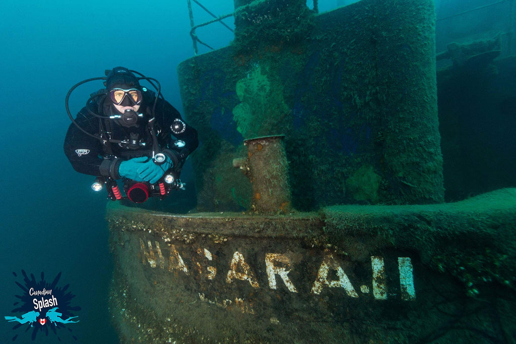 Ali Postma Diver with Wreck