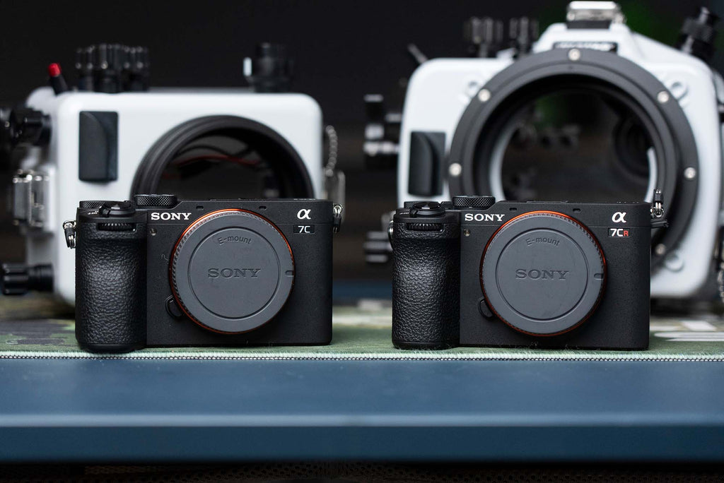 sony a7cr and sony a7cii cameras side by side with ikelite DLM and DL housings