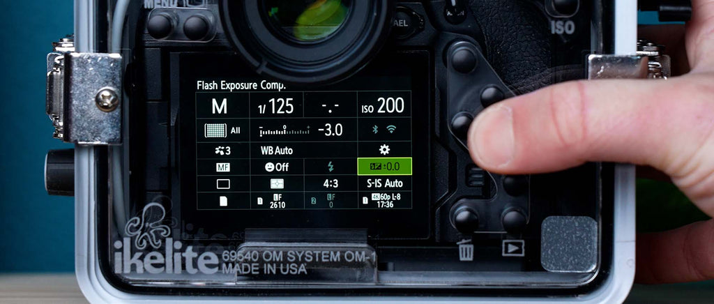 OM System Olympus Flash Exposure Compensation with Ikelite Strobes