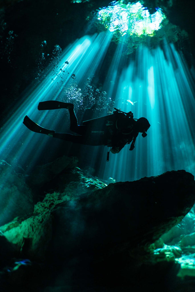 rhys logan light rays cenote taken with ikelite underwater housing