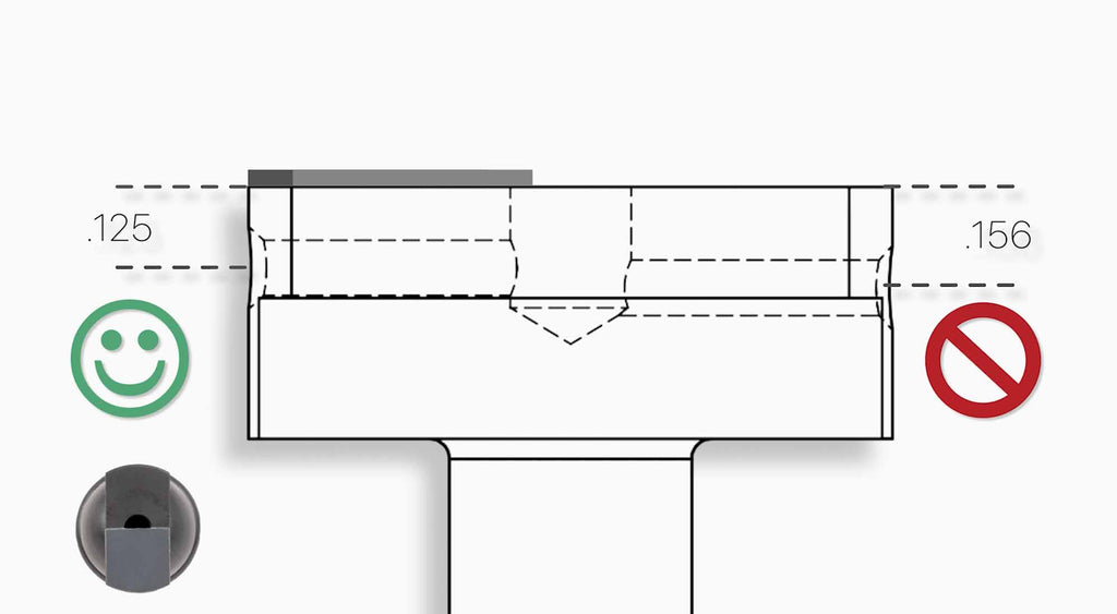 Correct placement of strobe ball mount pad