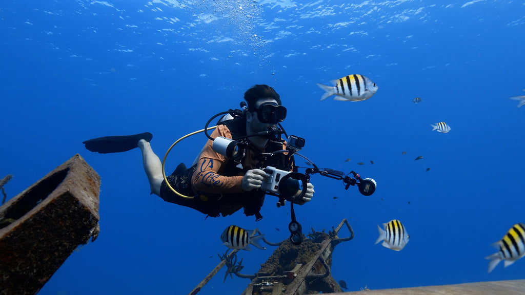 Diver with Ikelite Underwater Housing and Strobes
