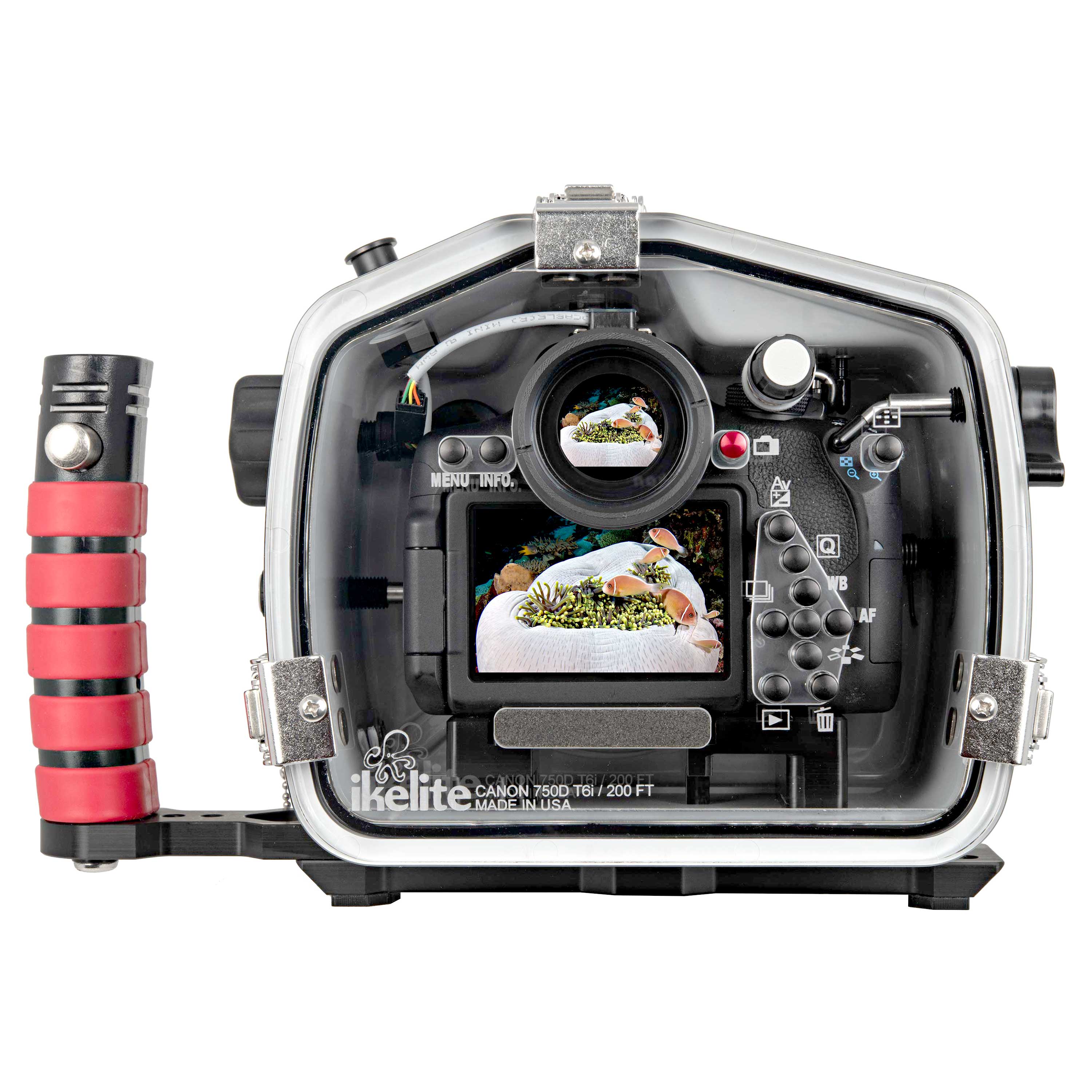 200DL Underwater Housing for Canon EOS 750D Rebel T6i, Kiss X8i DSLR C