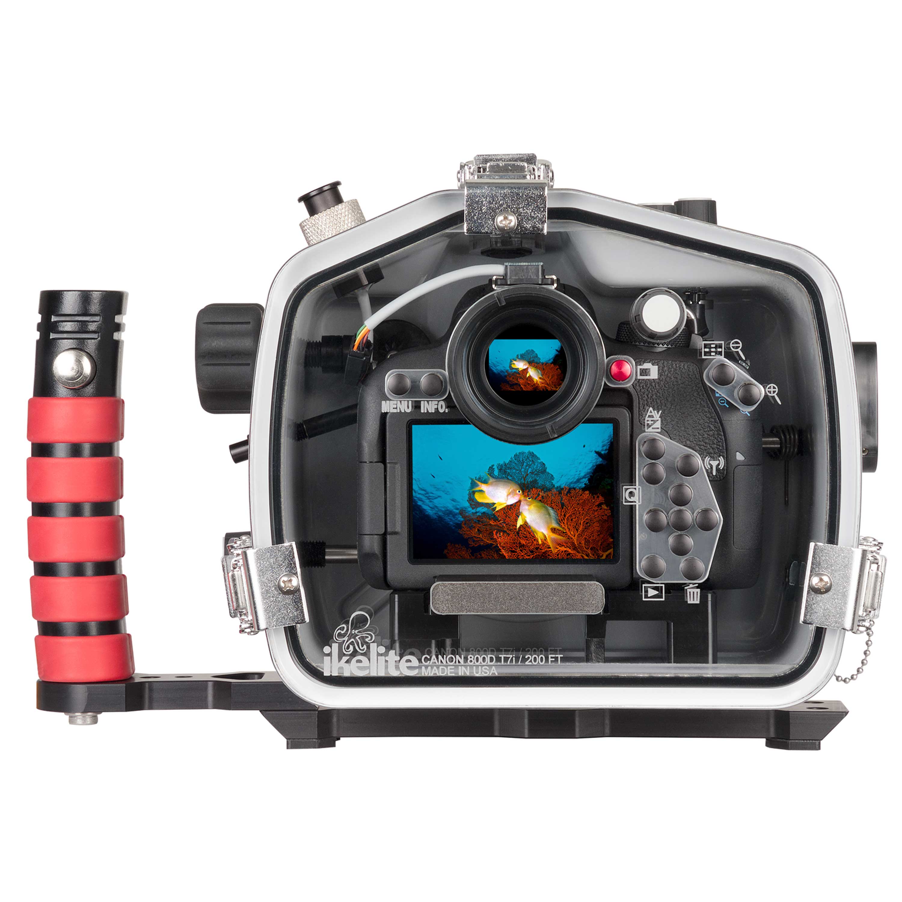 expositie voorzien Weiland 200DL Underwater Housing for Canon EOS 800D Rebel T7i, Kiss X9i DSLR C