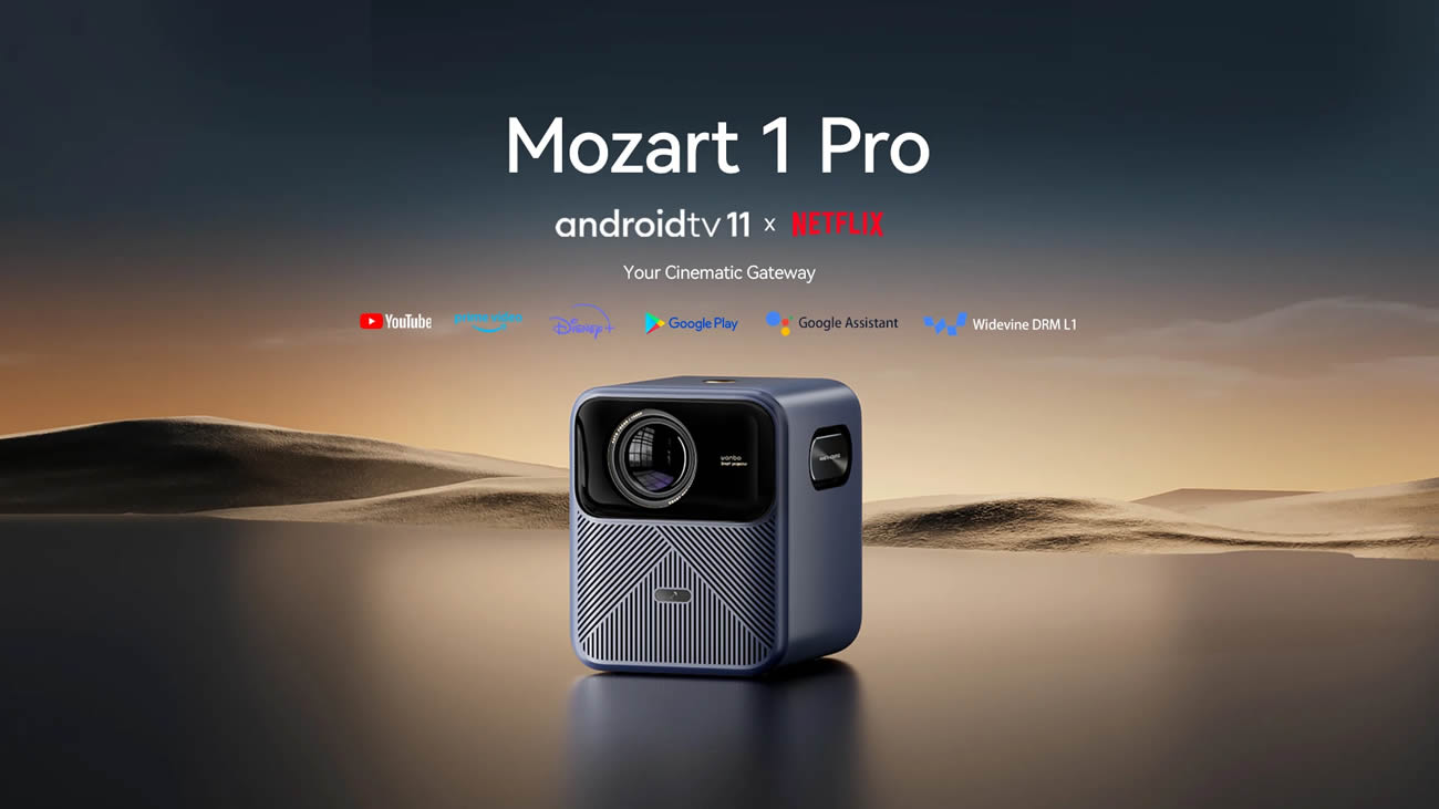 Wanbo Mozart 1 Pro Smart LED Projector with Android 11