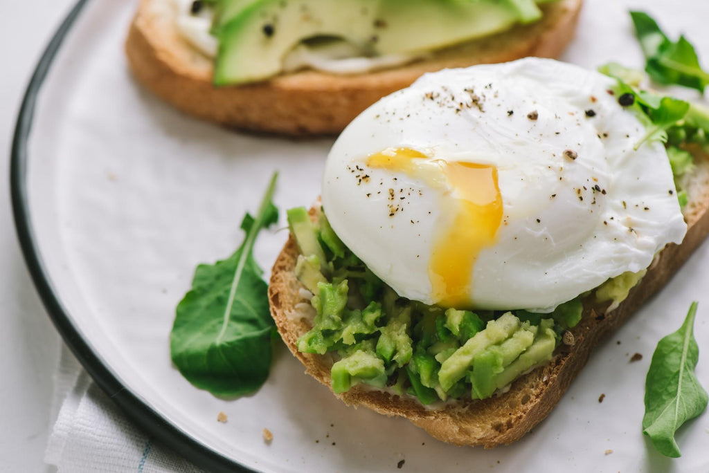 high protein breakfast: egg and avocado toast