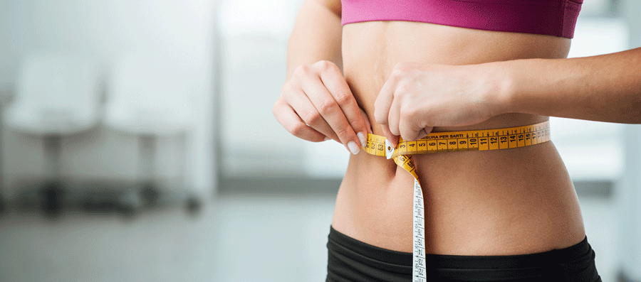 reduction in belly fat from mid section waist