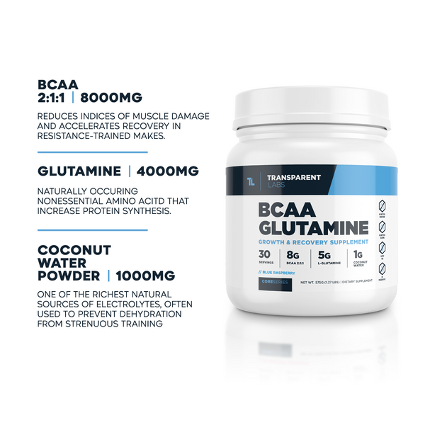 sessie Schaken Interpunctie BCAA Glutamine Intra Workout Supplement + Vitamin C - Transparent Labs