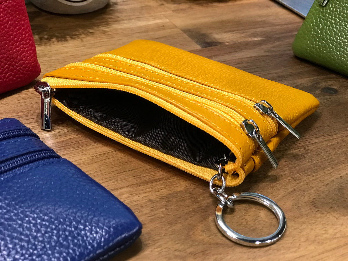 large leather coin purse