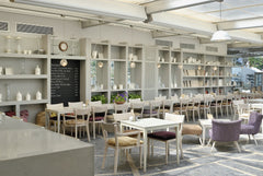 The space was kept bright and airy by using light colours throughout