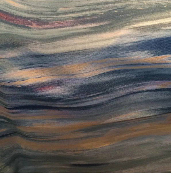 Close up of the Safari River Sunset fabric