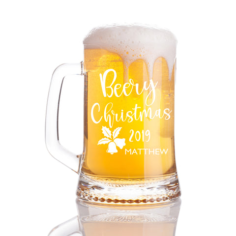 Personalised Beer Mug as Christmas Gift - Beery Christmas 2020