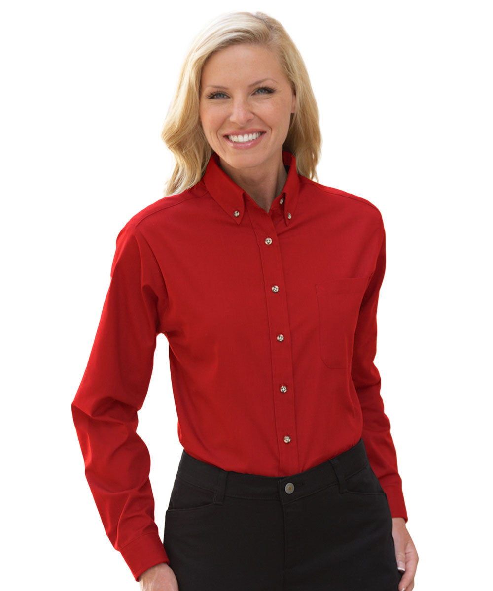 plus size red button down shirt