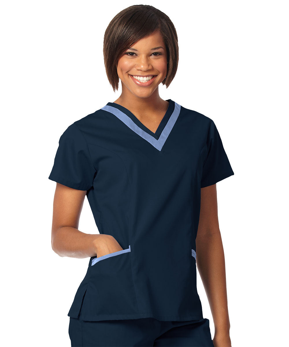 Women's V-Neck Scrubs - Logo Tunics for Medical Uniforms