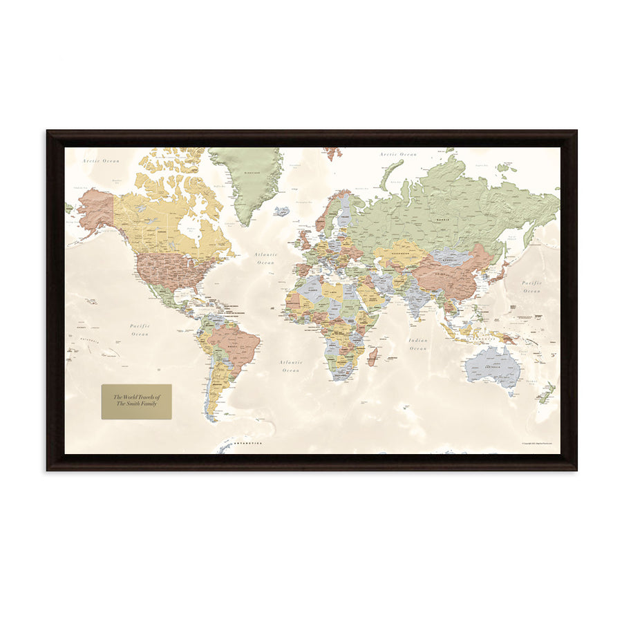 Framed Travel Map With Pins Map Your Travels Push Pin World Travel Map Framed – Mapyourtravels.com