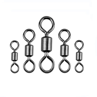 20/100pcs Fishing Barrel Bearing Rolling Swivel Solid Ring LB Lures Connector 17 Size Fishing Tackle Accessories Fish Tool