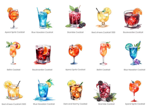 202 Cocktail clipart pack