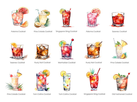 Cocktail clipart pack