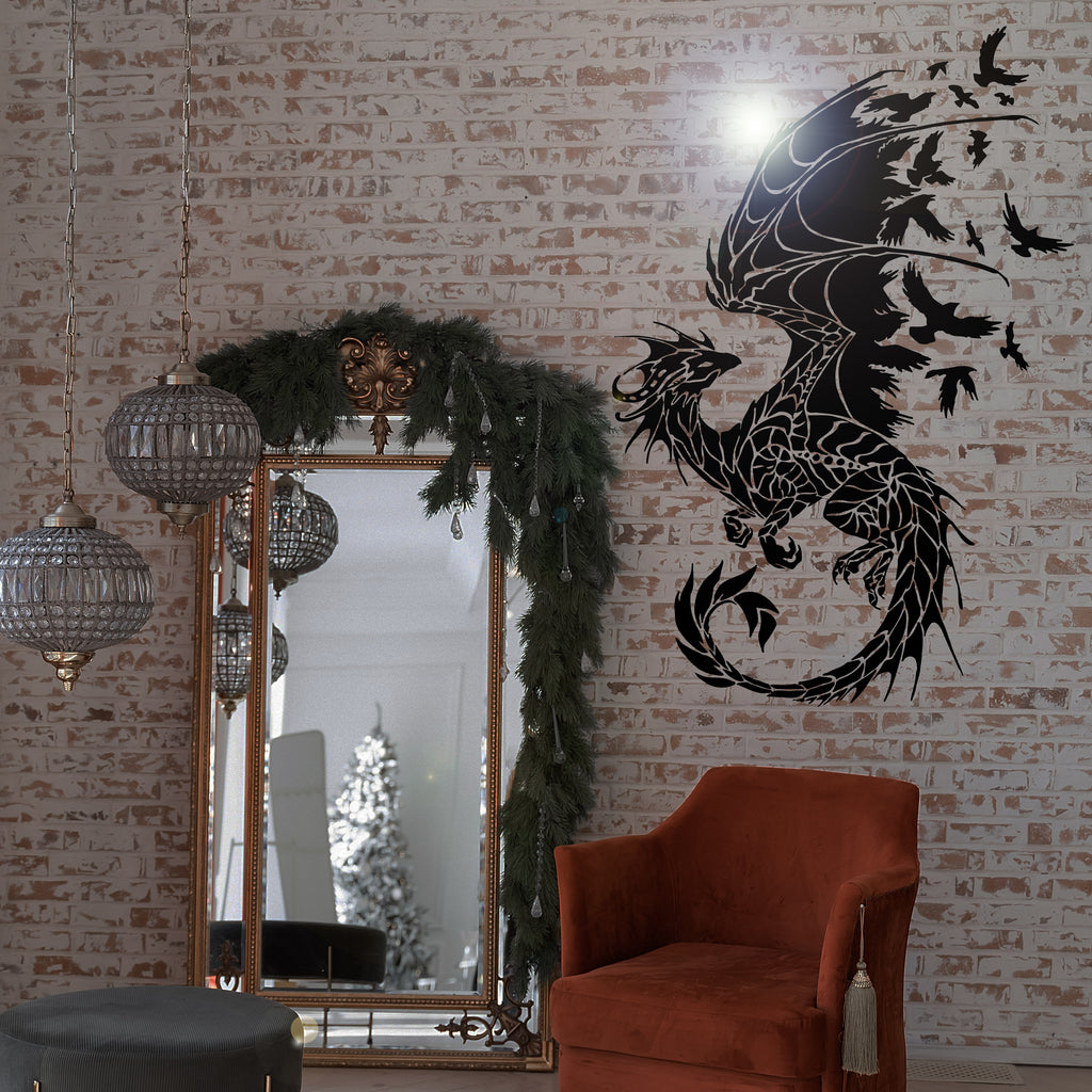 gothic wall decal dragon