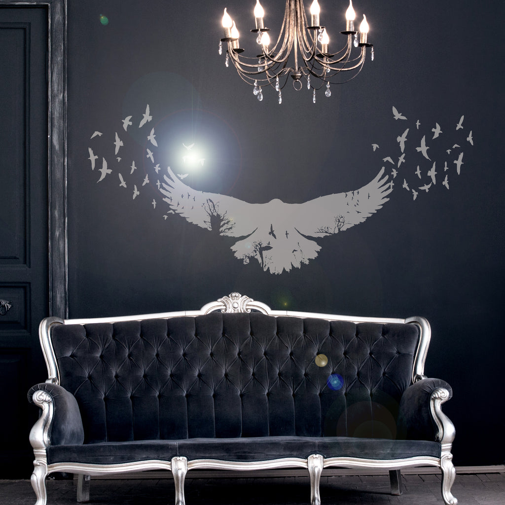 gothic wall decal raven