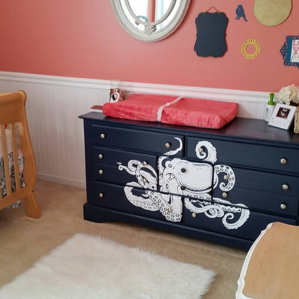 Awesome Octopus Decal Installed On A Bedroom Drawer Results Is