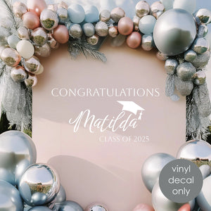 Congratulations Personalized Name Custom Class of 2025 Vinyl Decal – Graduation Celebration Sticker w027 - Wallstickers4you