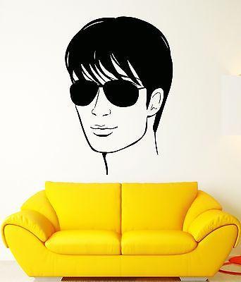 Wall Sticker Vinyl Decal Cool Handsome Man In Glasses Hair Salon