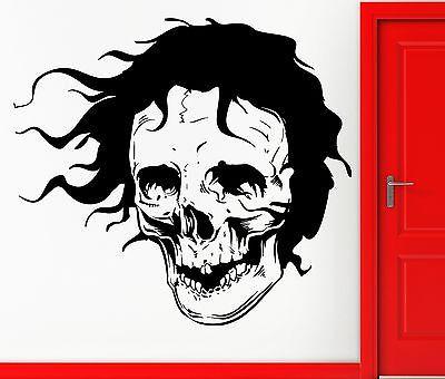 Wall Stickers Vinyl Decal Skull With Hair Scary Creepy Gothic Decor  Unique Gift (z2317)