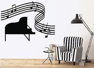 Wall Sticker Vinyl Decal Music Room Piano Full Fcore Sheet Unique Gift ...