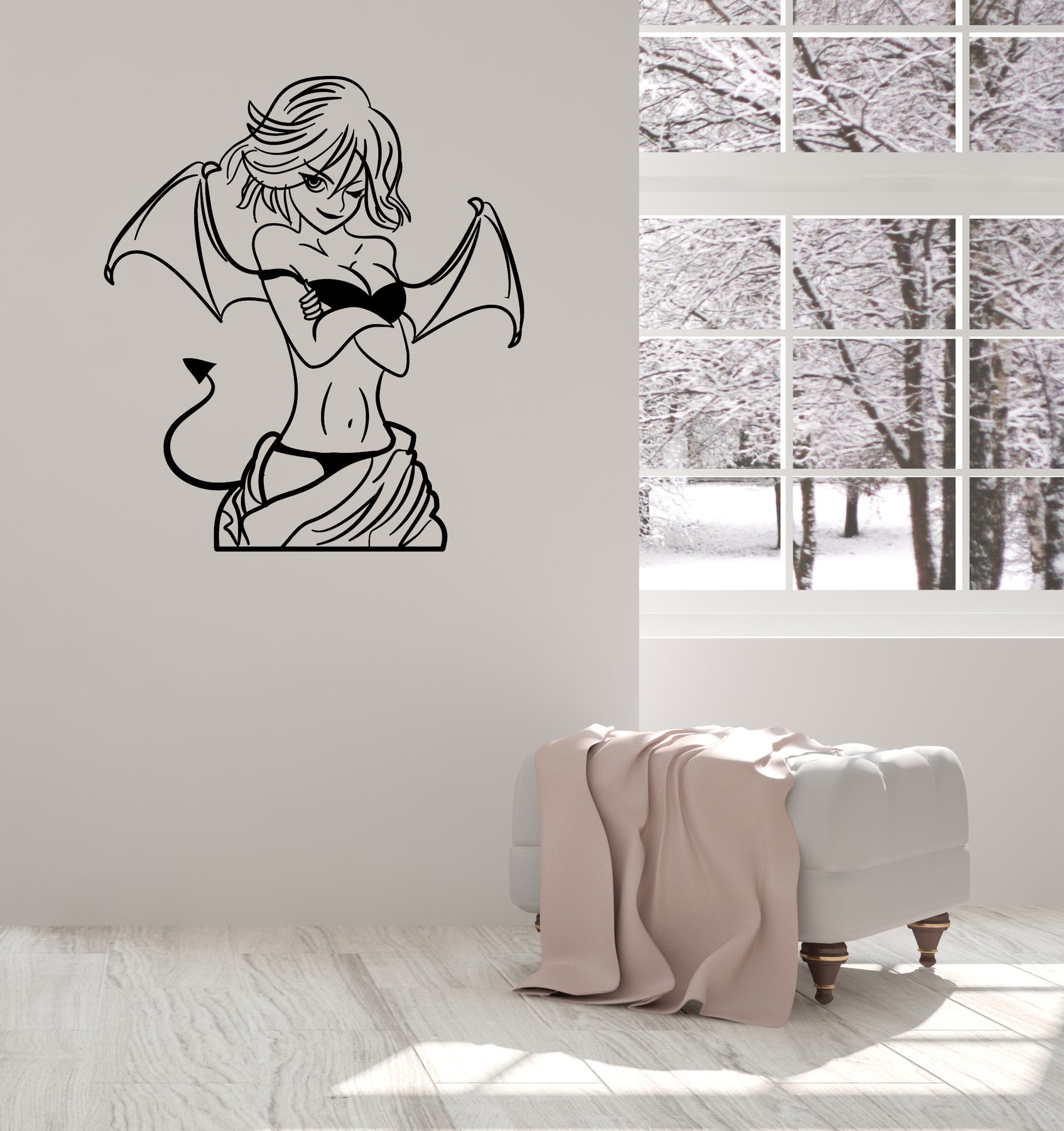 Sexy Demon Girls Nude - Wall Sticker Vinyl Decal Temptress Sexy Naked Demon Girl Unique Gift ( â€”  Wallstickers4you
