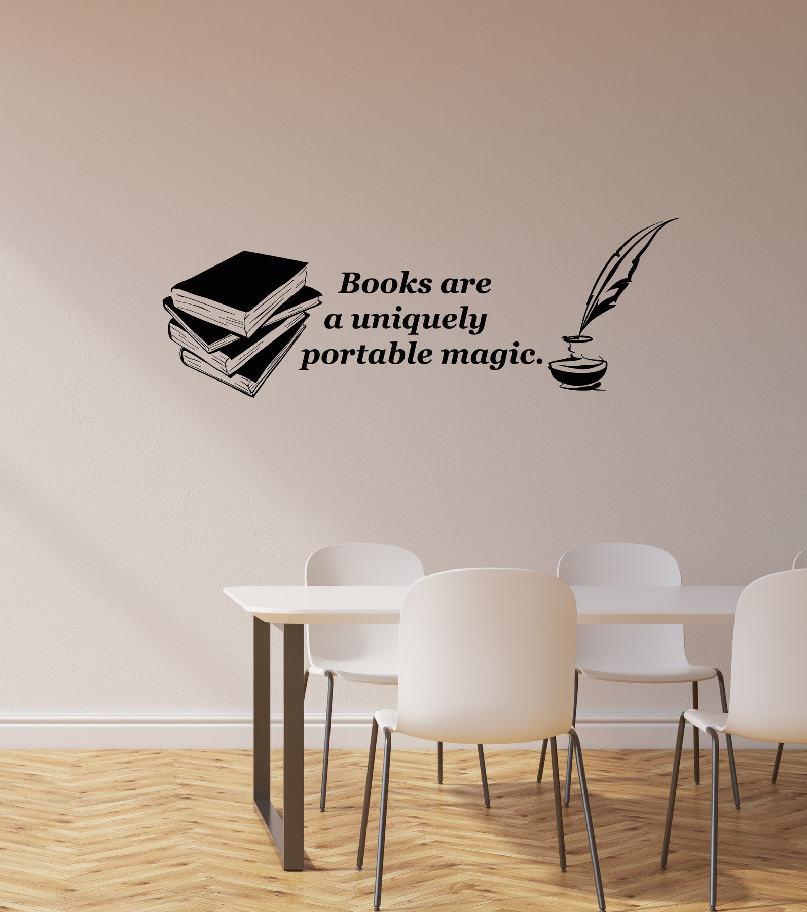 Download Vinyl Wall Decal Books Quote Feather Library Bookworm Reading Room Sti Wallstickers4you