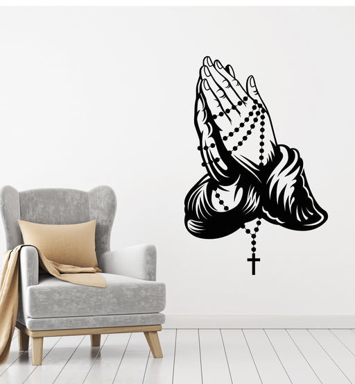 Vinyl Wall Decal Prayer Sketch Drawing Praying Hands Pray Stickers