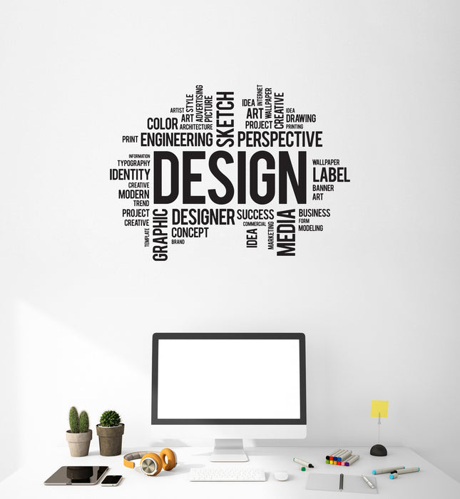Vinyl Wall Decal Design Graphic Designer Words Cloud Art Interior Stickers Mural Ig5761