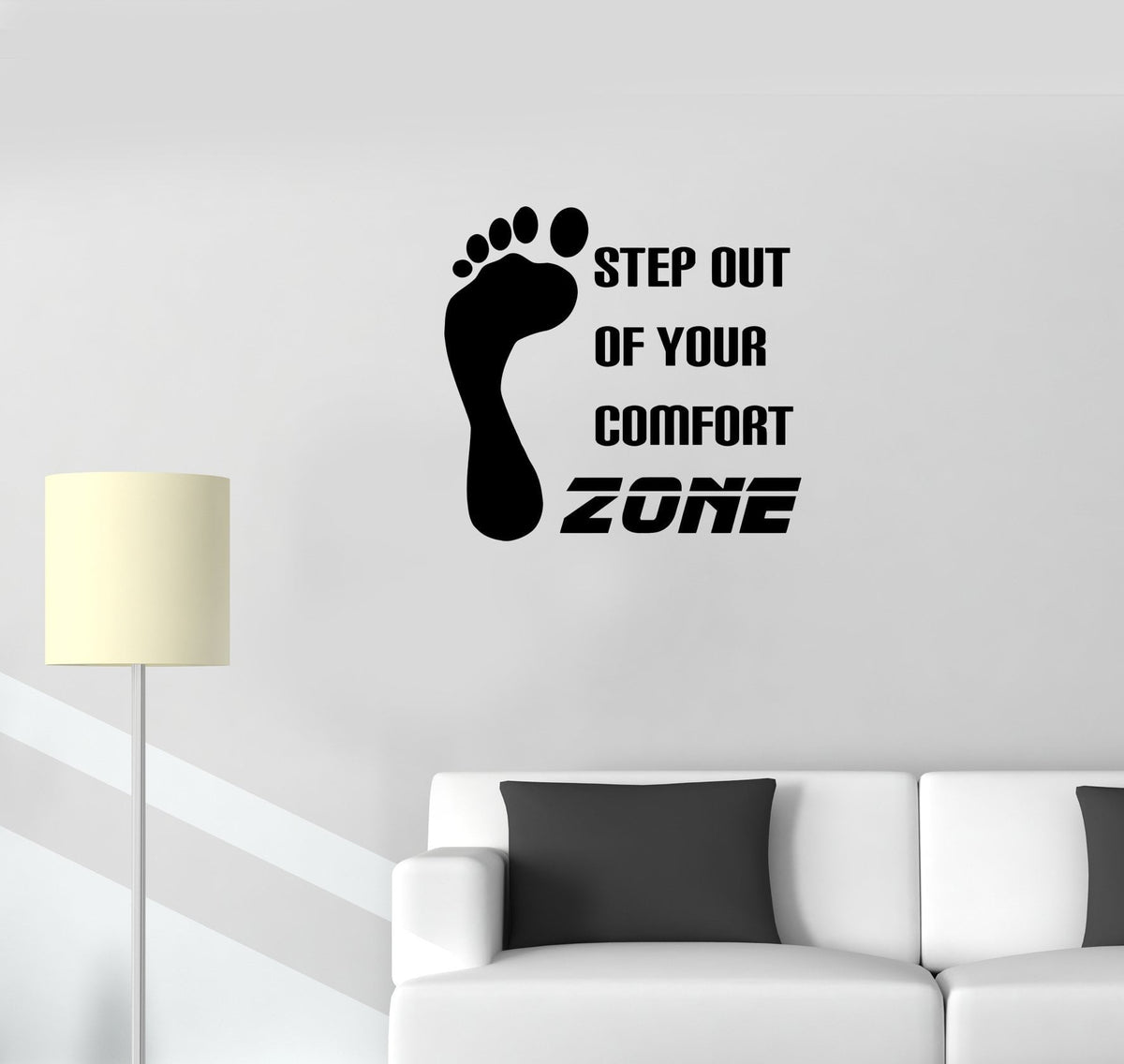 Wall Decal Motivation Phrase Step Inspiration Comfort Zone Vinyl Stick — Wallstickers4you
