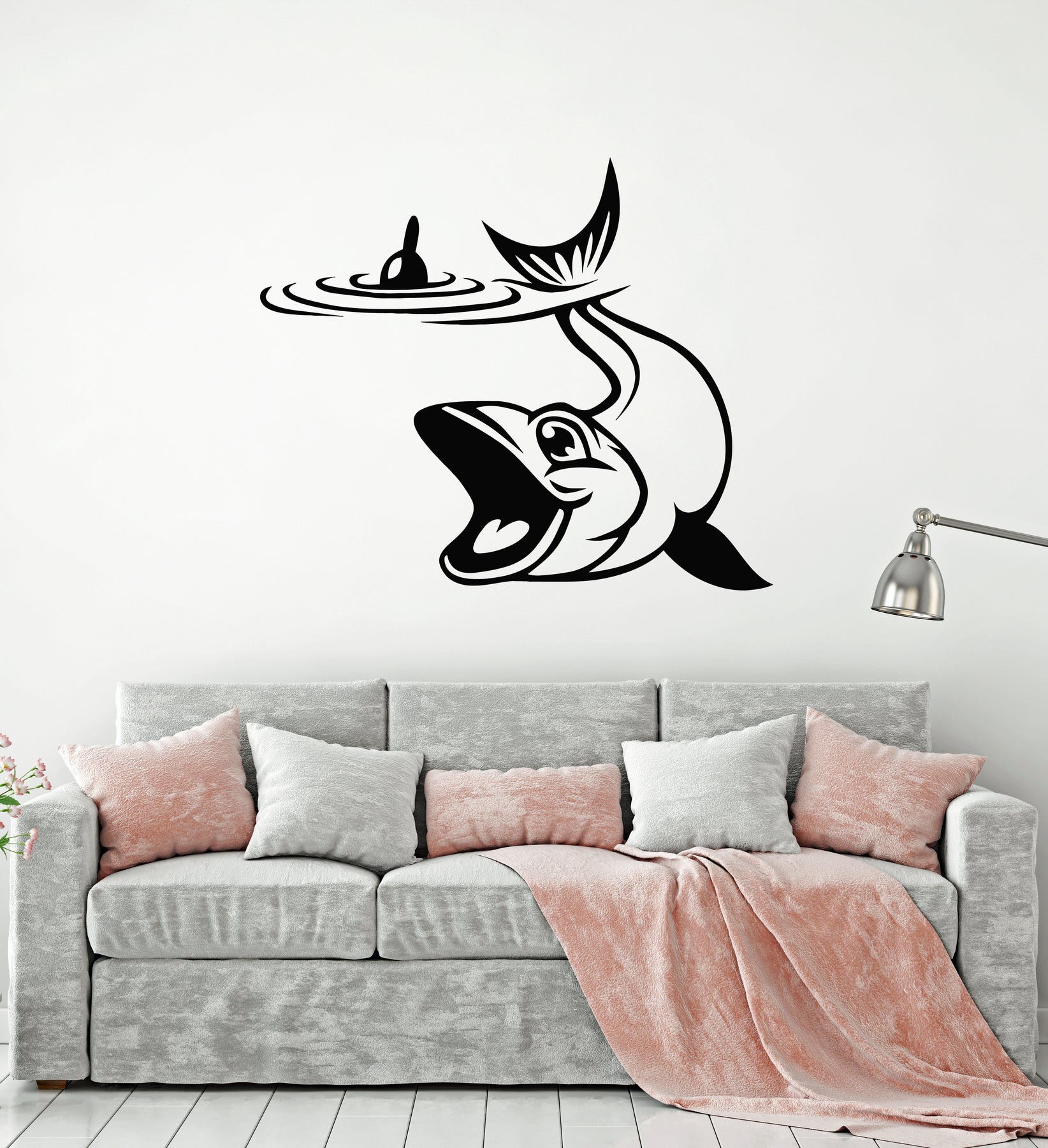 Vinyl Wall Decal Fishing Club Fisher 