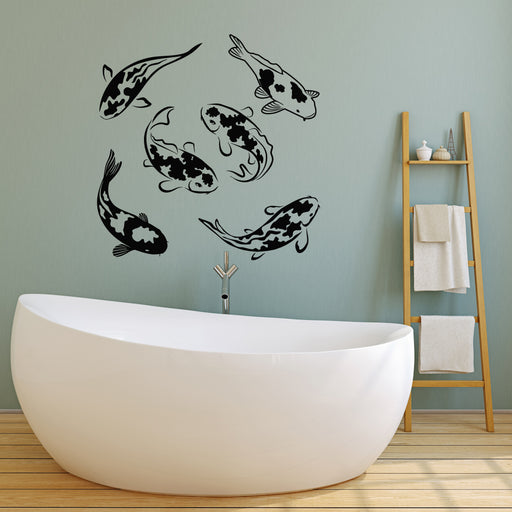 Vinyl Wall Decal Zen Enzo Fish Asian Style Koi Carp Japanese Stickers  (g5639)