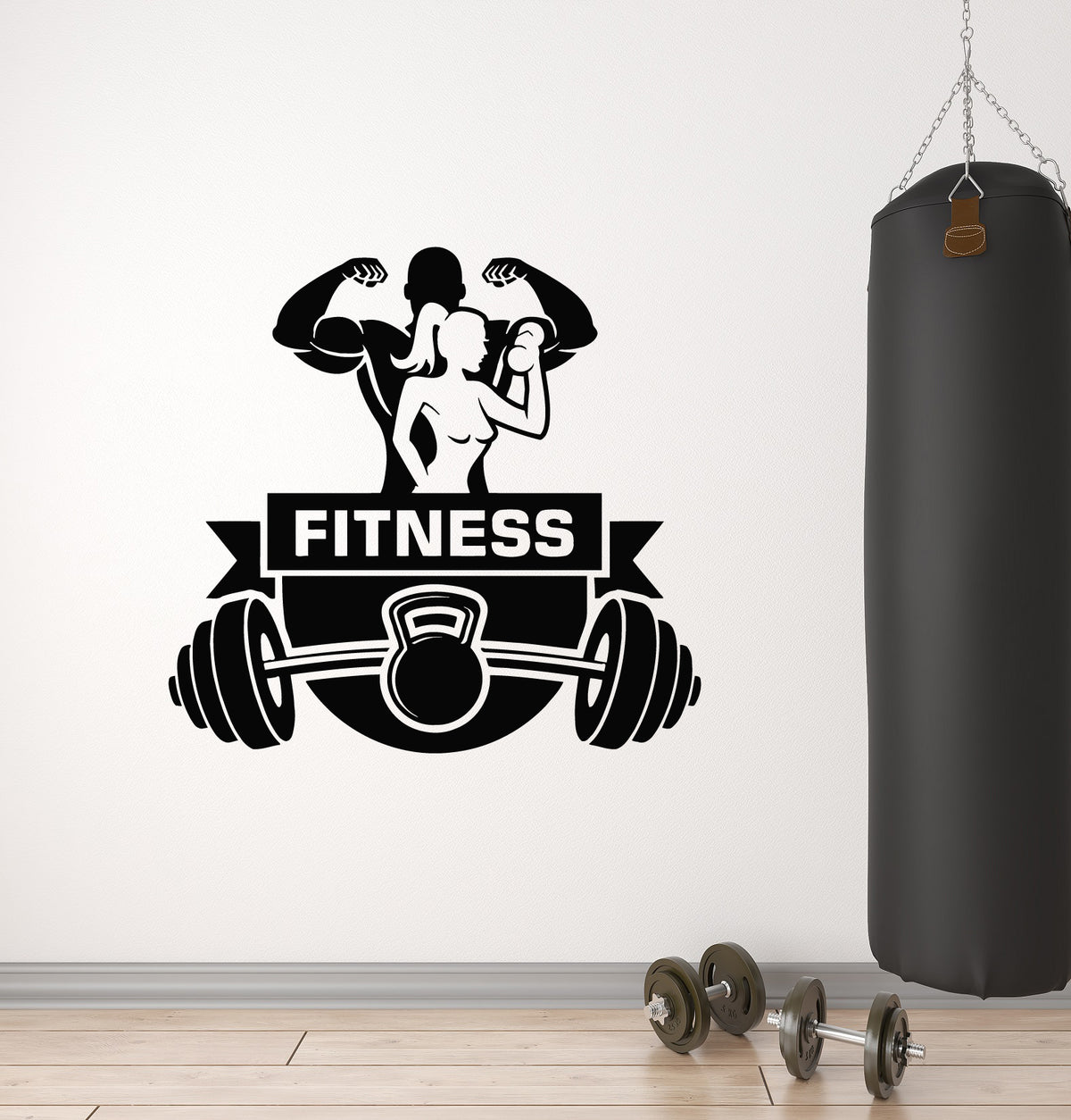 Vinyl Wall Decal Bodybuilding Muscles Gym Fitness Iron Sport Stickers — Wallstickers4you