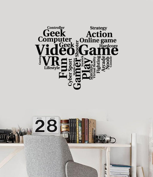 Vinyl Wall Decal Video Games Cloud Words Gamer Room Art Decoration Sti —  Wallstickers4you