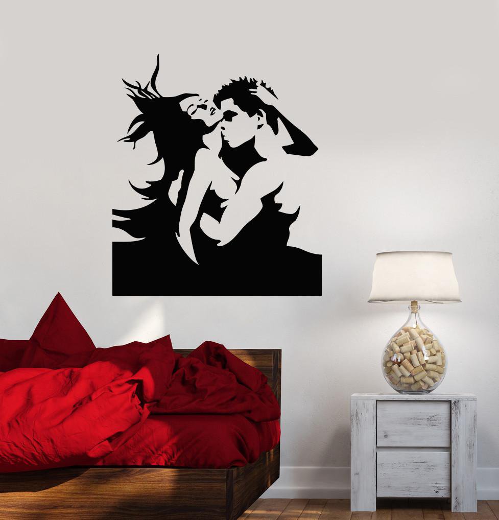 Vinyl Decal Couple Love Romantic  Bedroom  Sexy Room Decor  