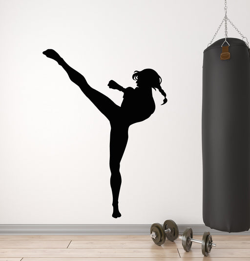 Wall Mural Fitness woman wearing boxing gloves 