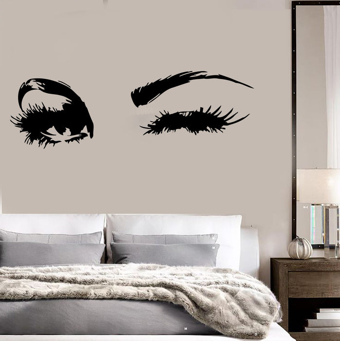 Beautiful Eyes Big Eye Lashes Wink Decor Wall Art Mural Vinyl Decal St Wallstickers4you